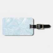 Étiquette À Bagage Palmier tropical bleu en pastel moderne simple (Devant horizontal)