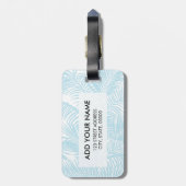 Étiquette À Bagage Palmier tropical bleu en pastel moderne simple (Dos Vertical)