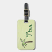 Étiquette À Bagage Palmier vert menthe (Devant Vertical)