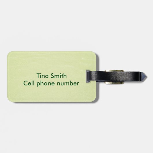 Étiquette À Bagage Palmier vert menthe (Dos horizontal)