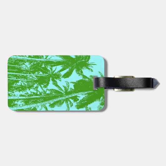Étiquette À Bagage Palmiers à la conception pointue (Dos horizontal)