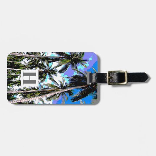 Étiquette À Bagage Palmiers à la conception pointue (Devant horizontal)
