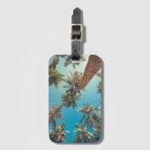Étiquette À Bagage Palmiers au cru tropical de plage (Devant Vertical)