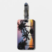 Étiquette À Bagage Palmiers couchés de soleil de Maui Hawaii (Dos Vertical)