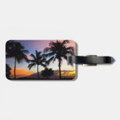 Étiquette À Bagage Palmiers couchés de soleil de Maui Hawaii (Dos horizontal)
