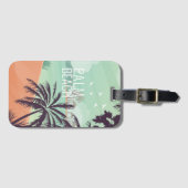 Étiquette À Bagage Palmiers de plage aux couleurs douces (Devant Horizontal)