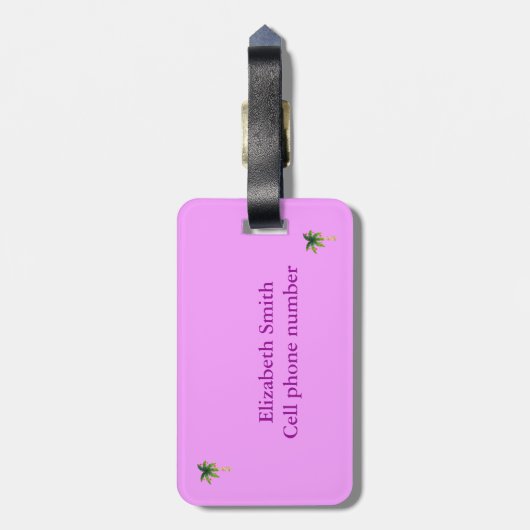 Étiquette À Bagage Palmiers mignons (Dos Vertical)