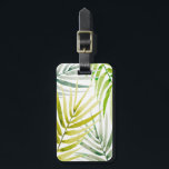 Étiquette À Bagage Palmiers ombragés<br><div class="desc">Shady Palm II par Annie Warren. Des feuilles de palmiers dans différentes nuances de vert sont parsemés à travers la composition. | 164411Z</div>