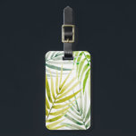 Étiquette À Bagage Palmiers ombragés<br><div class="desc">Shady Palm II par Annie Warren. Des feuilles de palmiers dans différentes nuances de vert sont parsemés à travers la composition. | 164411Z</div>