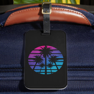 Étiquette À Bagage Palmiers Plage Hawaïenne Vacances d'Été