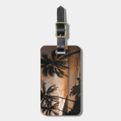 Étiquette À Bagage Palmiers Tropical Sunset Beach (Devant Vertical)
