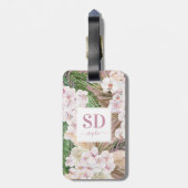 Étiquette À Bagage Pampas herbe, orchidée, feuillage tropical texte (Dos Vertical)