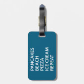 Étiquette À Bagage Pancakes Beach Pizza Ice Cream Repeat (Dos Vertical)
