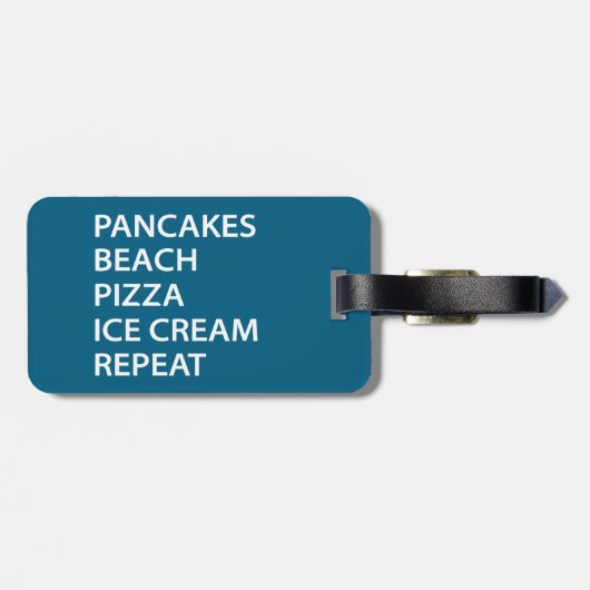 Étiquette À Bagage Pancakes Beach Pizza Ice Cream Repeat (Dos horizontal)