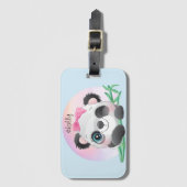 Étiquette À Bagage Panda Bamboo, un animal mignon        (Devant Vertical)