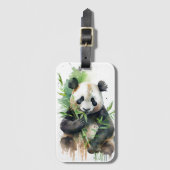 Étiquette À Bagage panda - bambou (Devant Vertical)