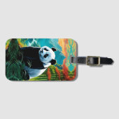 Étiquette À Bagage Panda Bear dans les nuages (Devant Horizontal)