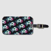 Étiquette À Bagage Panda bébé mignonne avec mohawk | Panda de patinag (Devant Horizontal)