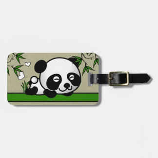 Étiquette À Bagage Panda confiant