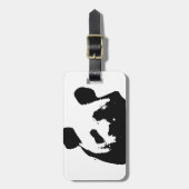 Étiquette À Bagage Panda d'art noir blanc (Devant Vertical)