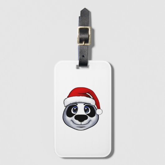 Étiquette À Bagage Panda de Noël (Devant Vertical)