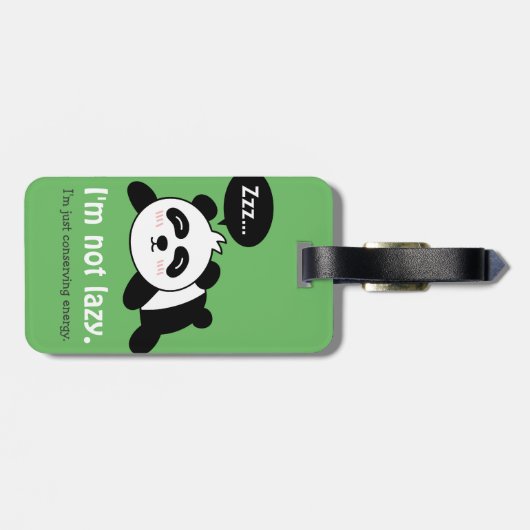 Étiquette À Bagage Panda dormant pas bien (Dos horizontal)