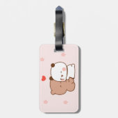 Étiquette À Bagage Panda rose mignon amour ours (Dos Vertical)