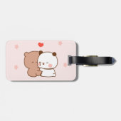 Étiquette À Bagage Panda rose mignon amour ours (Dos horizontal)