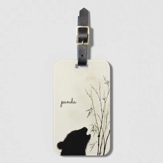 Étiquette À Bagage Panda Silhouette (Devant Vertical)