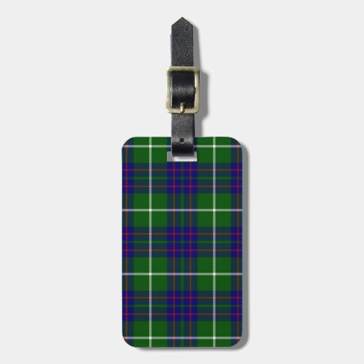 Étiquette À Bagage Panier bleu vert tartan MacIntyre (Devant Vertical)
