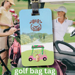 Étiquette À Bagage Panier de golf amusant Club de Ligue Pittoresque L<br><div class="desc">Trois cent de ces sacs de golf ou étiquettes de bagages sont avec une Ladies Nine Hole League portant le logo de leur club. Cette version, maintenant avec un logo générique, a été mise en place comme étiquette de sac sans adresse arrière, qui peut facilement être converti par demande. REMARQUE...</div>