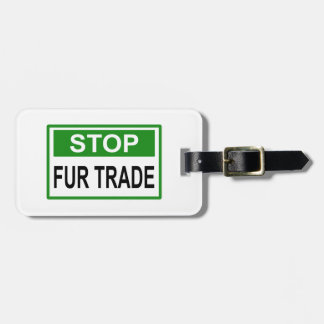 Étiquette À Bagage Panneau commercial Stop Fur vert