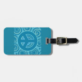 Étiquette À Bagage Panneau de paix bleu (Devant horizontal)