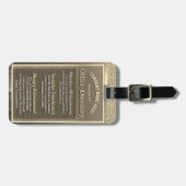 Étiquette À Bagage Panneau de retrait d'or personnalisé (Devant horizontal)