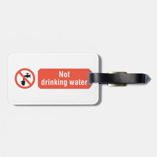 Étiquette À Bagage Panneau de sécurité de l'eau potable (Dos horizontal)