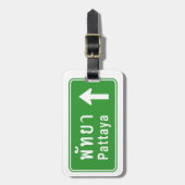 Étiquette À Bagage Panneau de signalisation routière Pattaya ⚠ Thaïla (Devant Vertical)