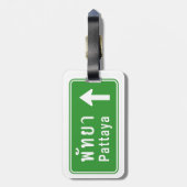 Étiquette À Bagage Panneau de signalisation routière Pattaya ⚠ Thaïla (Dos Vertical)