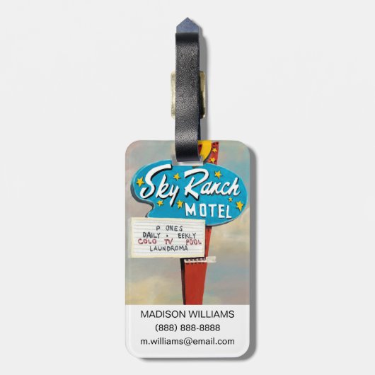 Étiquette À Bagage Panneau Sky Ranch Motel (Dos Vertical)