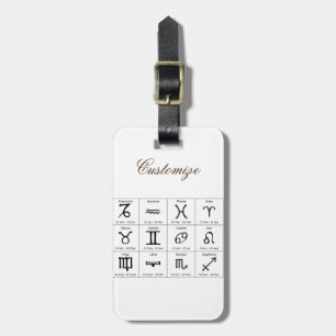Étiquette À Bagage Panneau solaire Zodiac Calendrier Astrologie Thund