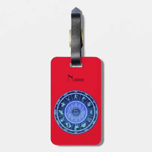 Étiquette À Bagage Panneau solaire Zodiac Calendrier Astrologie Thund (Dos Vertical)