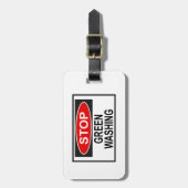 Étiquette À Bagage Panneau Stop Greenwash (1) (Devant Vertical)