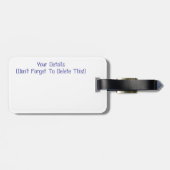 ÉTIQUETTE À BAGAGE PANSIERS (Dos horizontal)