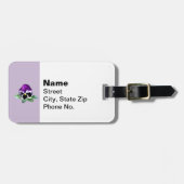 Étiquette À Bagage Pansy pourpre et blanc (Devant horizontal)
