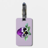 Étiquette À Bagage Pansy pourpre et blanc (Dos Vertical)