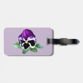 Étiquette À Bagage Pansy pourpre et blanc (Dos horizontal)
