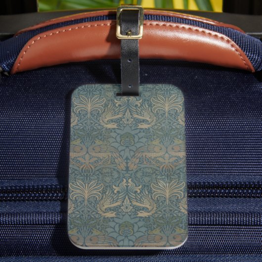 Étiquette À Bagage Paon et Dragon par William Morris (Insitu Rectoal 2)