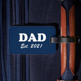 Étiquette À Bagage Papa Custom Date fixe marine bleu blanc moderne
