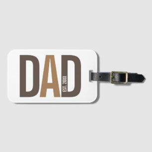 Étiquette À Bagage Papa personnalisé Brown moderne établi