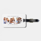 Étiquette À Bagage Papa photo typographie moderne cadeau enfant (Dos horizontal)