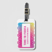 Étiquette À Bagage Papel Picado Fête Amusante (Devant Vertical)